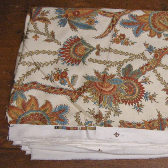 Home Decor Floral Fabric-Boteh Blossom Pattern-Fall Colors - Picture 1 of 5